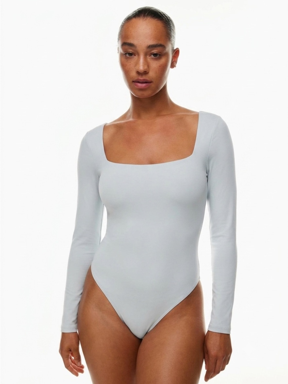 Aritzia Babaton Contour Squareneck Longsleeve Bodysuit, Pale Blue, Size M